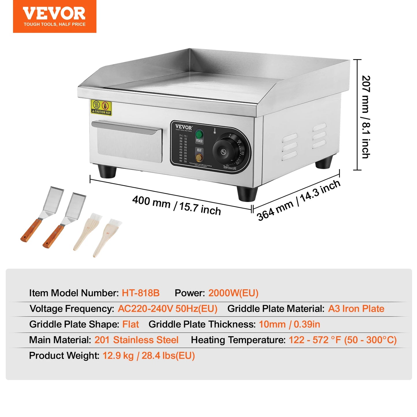 SucceBuy Electric Countertop Griddle Teppanyaki Grill 1600W 3200W