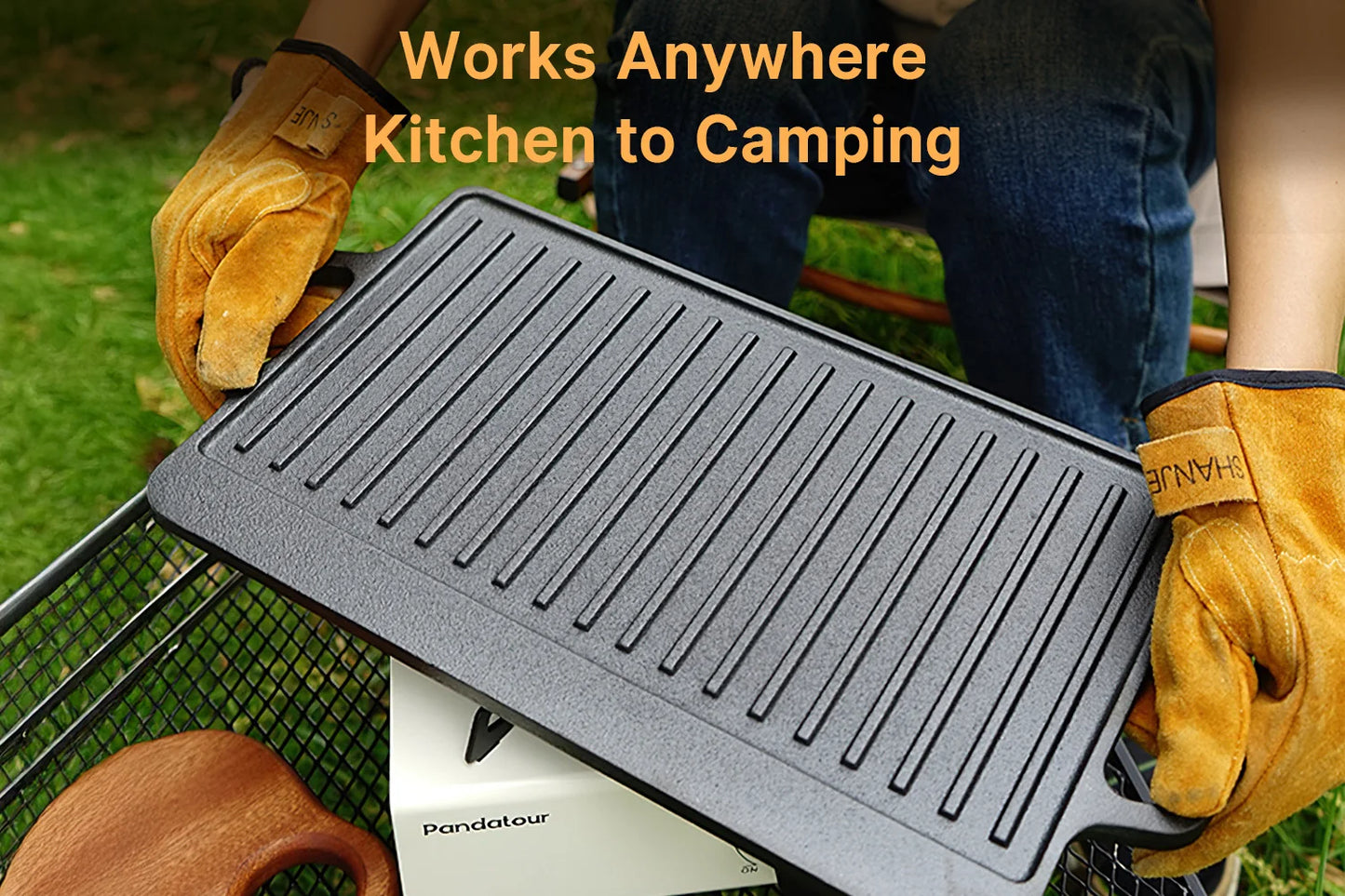 SuperHeavyDuty Cast Iron Reversible Griddle Pan With UltraDurable Ergonomic Handles