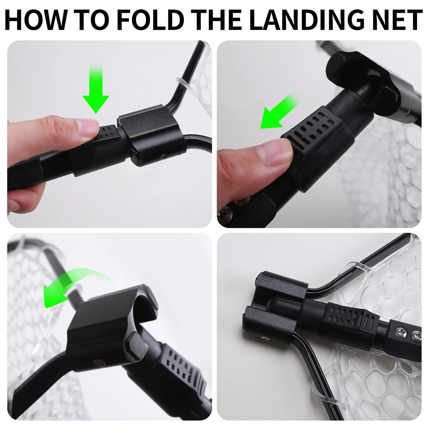Collapsible Fishing Landing Net With Telescoping Pole Handle
