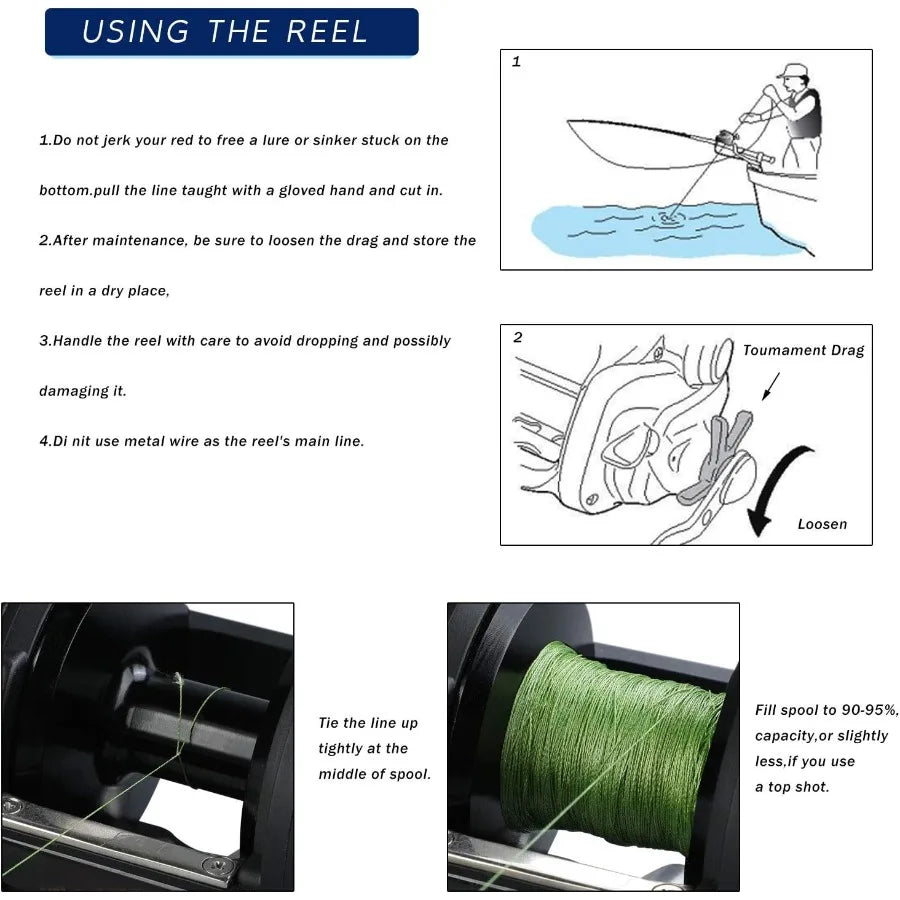 Conventional Trolling Reel With Powerful Drag For Saltwater Big Game