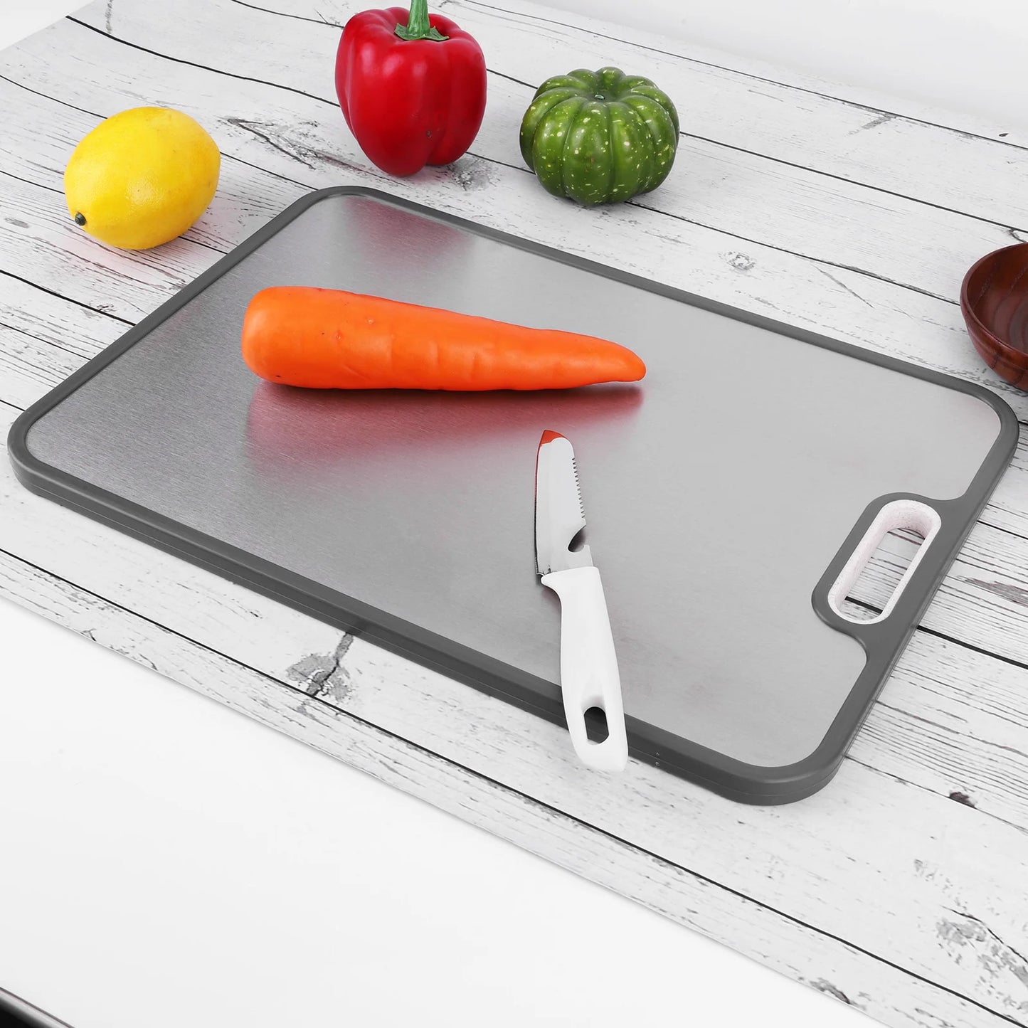 APWIKOGER Double Sided Titanium Cutting Board Food Grade Wheat Straw PP