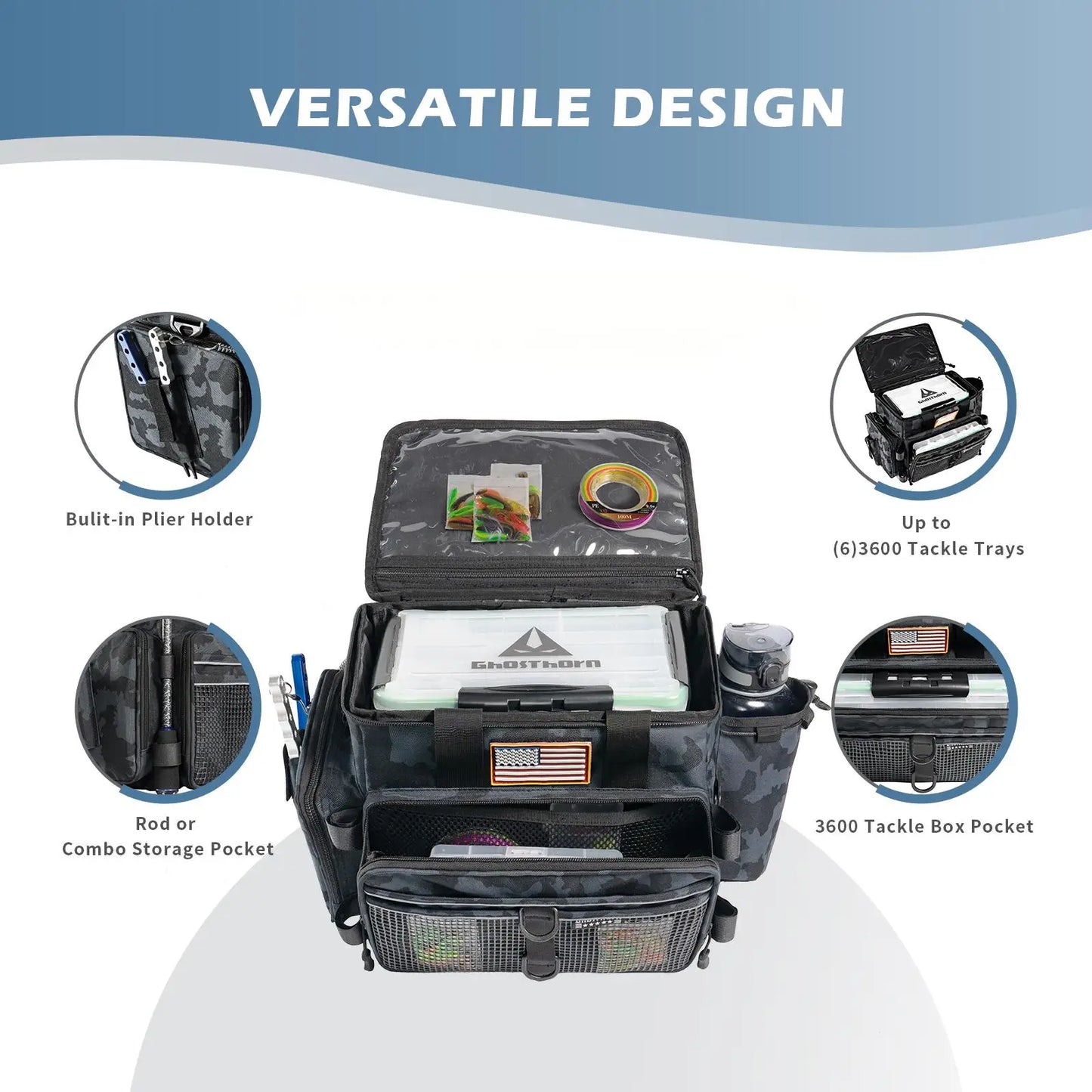 Salt Water Resistant Fishing Tackle Bags Tackle Box Bag For High Capacity Storage