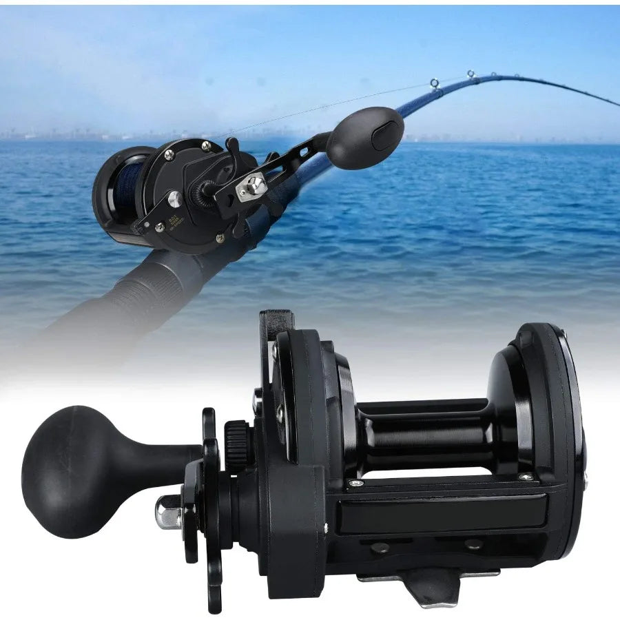 Conventional Trolling Reel With Powerful Drag For Saltwater Big Game