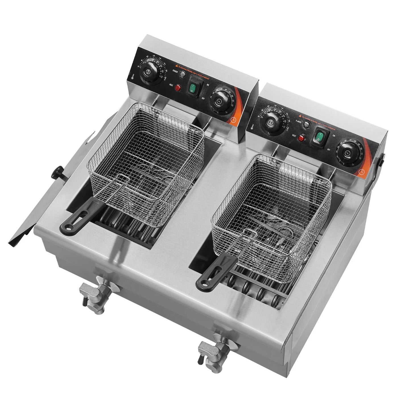 SucceBuy Electric Deep Fryer With Dual Removable Tanks For Commercial Countertop