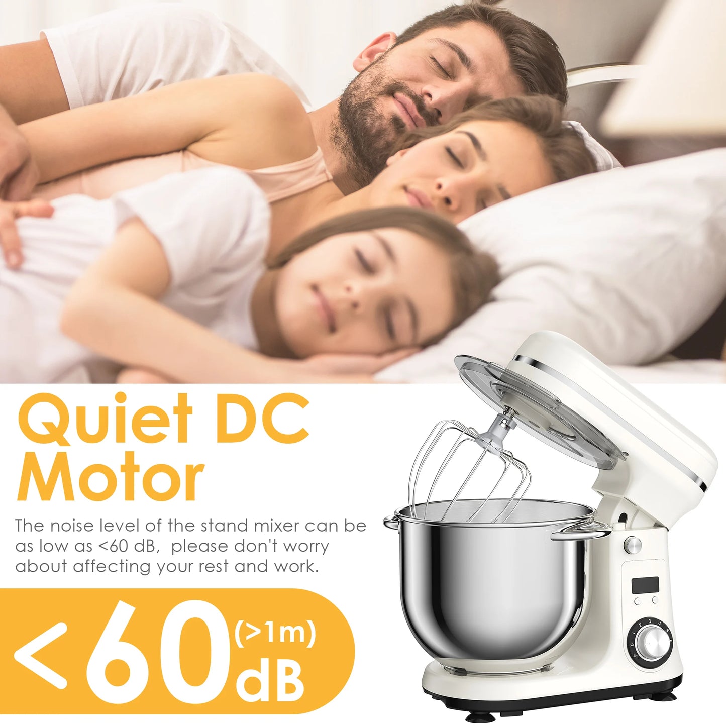 Biolomix Stand Mixer 1200W 6-Speed Tilt-Head Kitchen Appliance