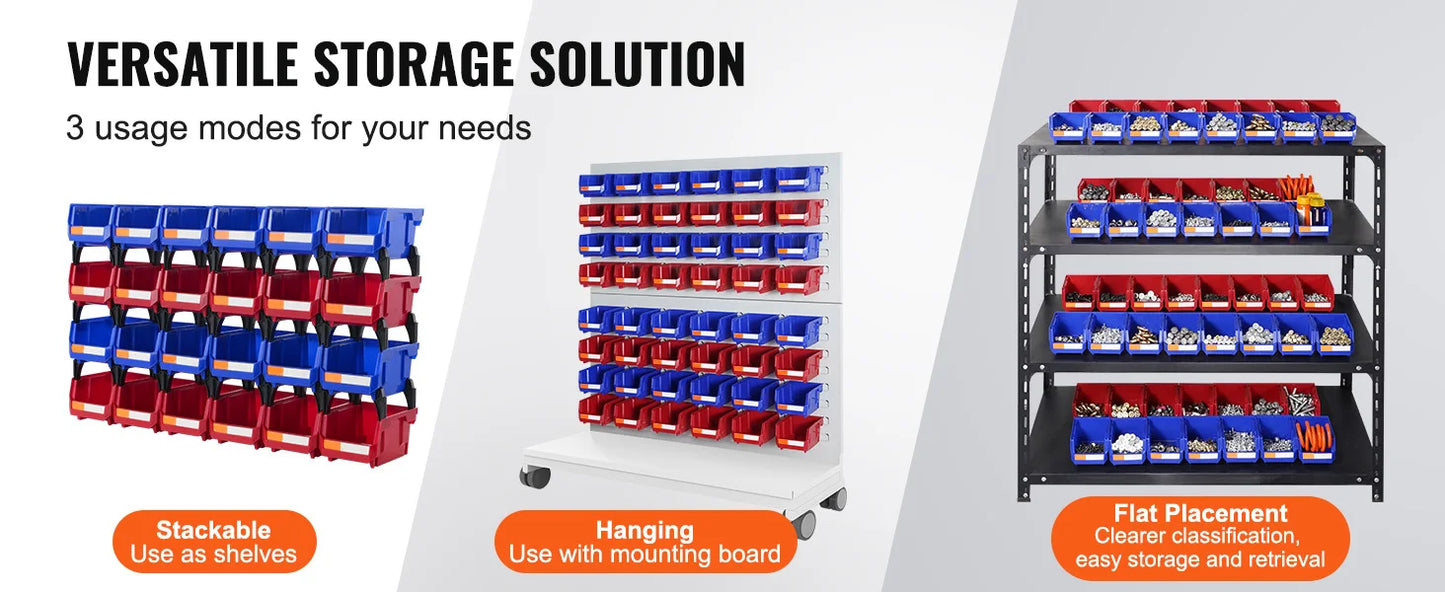 TwentyFour Piece Durable Stackable IndustrialGrade Storage Bins Organizer Garage Workspace