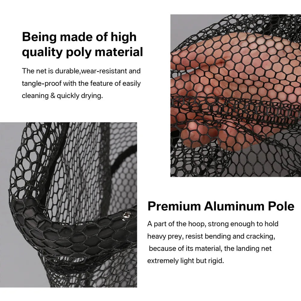 Collapsible Fishing Landing Net With Telescoping Pole Handle