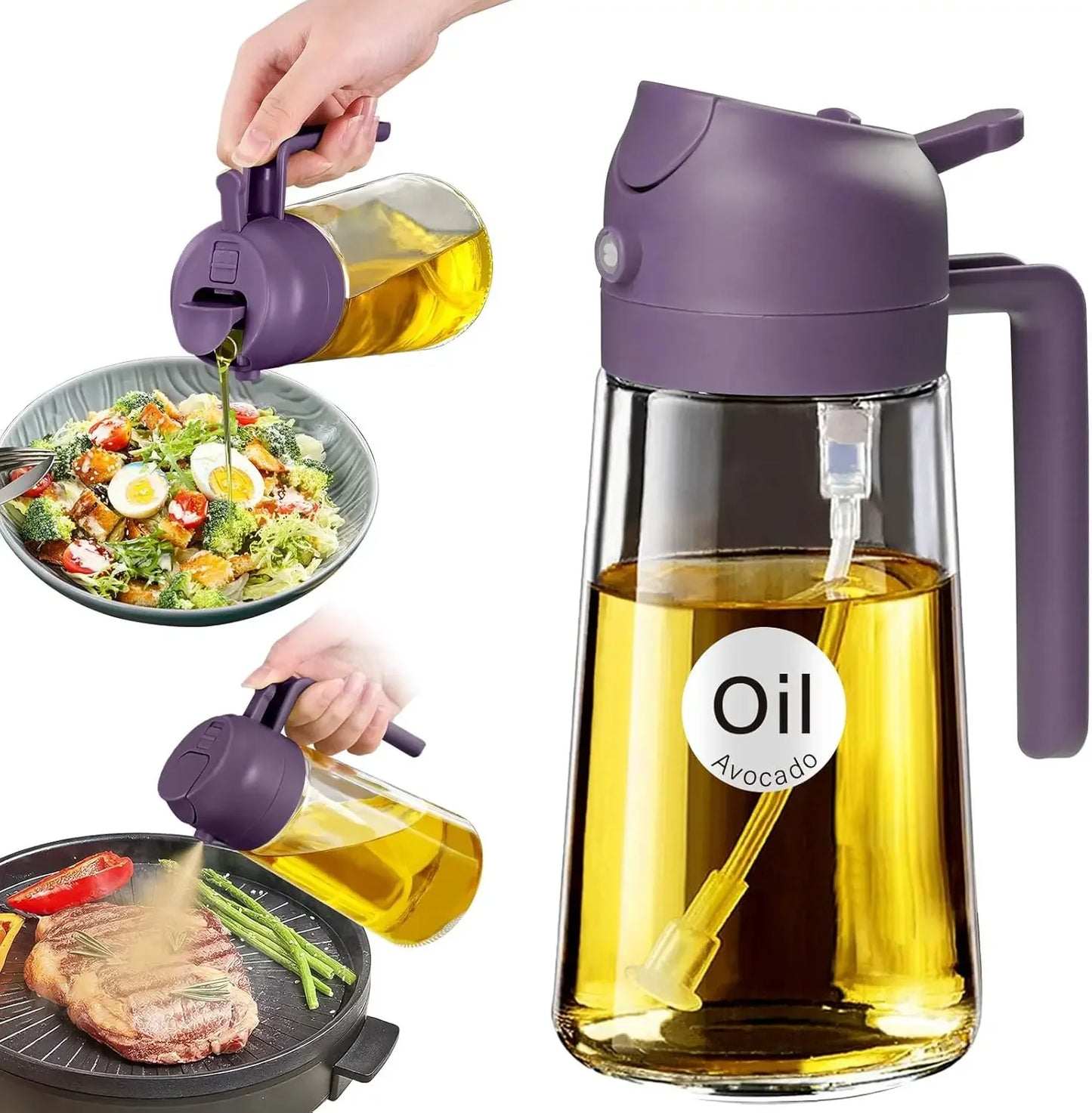 Glass Olive Oil Sprayer Dispenser For Cooking Salad Frying And Barbecue Kitchen Use