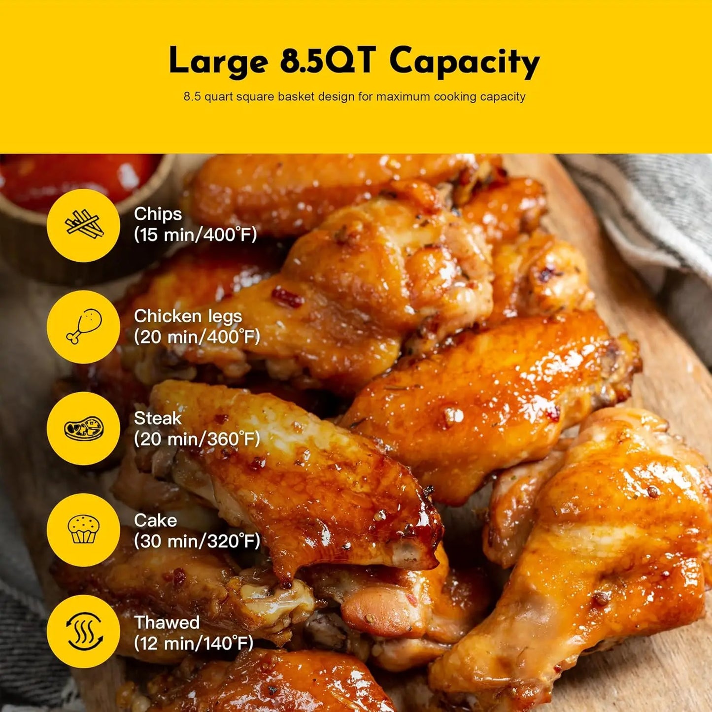 Iosn Stainless Steel Air Fryer With Visual Window And Basket