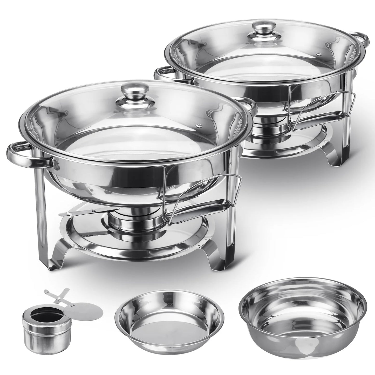 Two Piece Stainless Steel Chafer Buffet Set Water Pan Lid