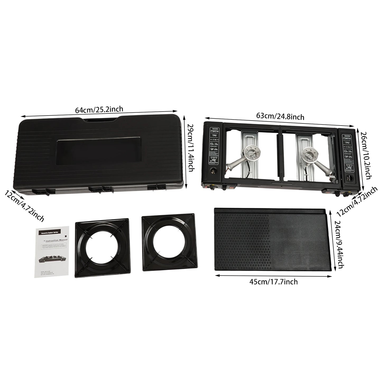 None 2-Burner Portable Camping Stove Kit With Carrying Case