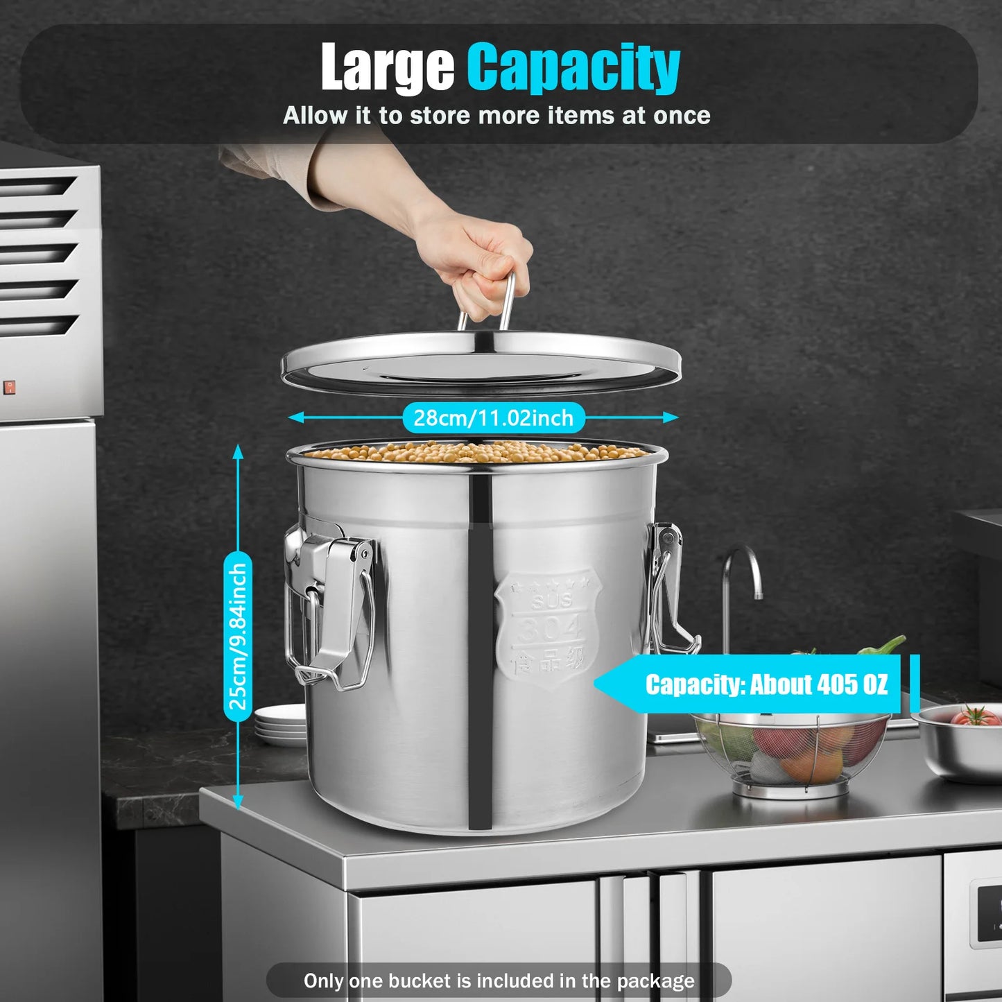 Stainless Steel Cereal Storage Container Airtight Pantry Jar