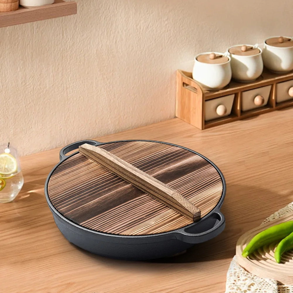 ShunmaiiHign Cast Iron Skillet With Double Handles Preseasoned Bread