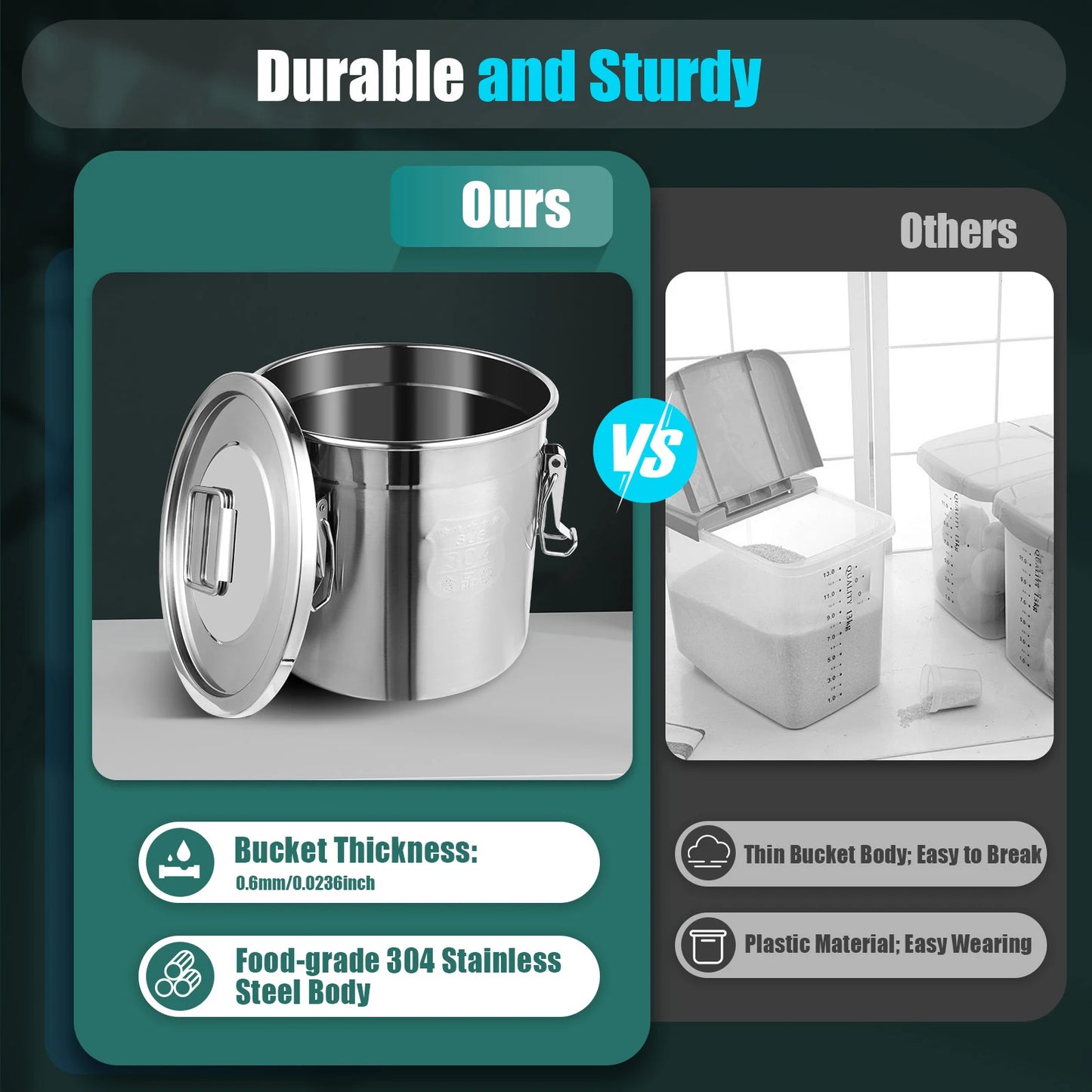 StainlessSteel CerealStorage Container AirtightSealed For AllPurposeFlour Premium Kitchen Organization Solution