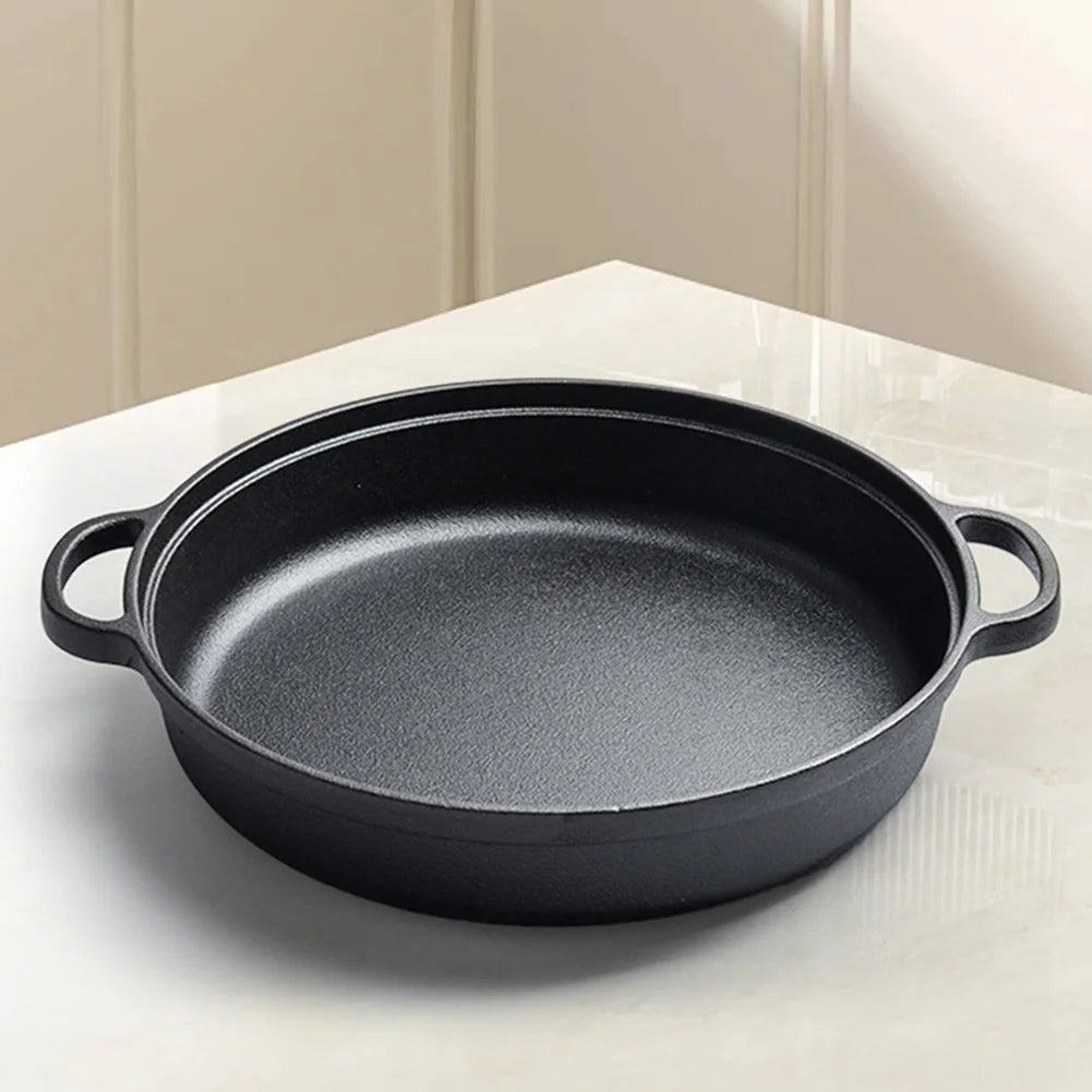 ShunmaiiHign Cast Iron Skillet With Double Handles Preseasoned Bread