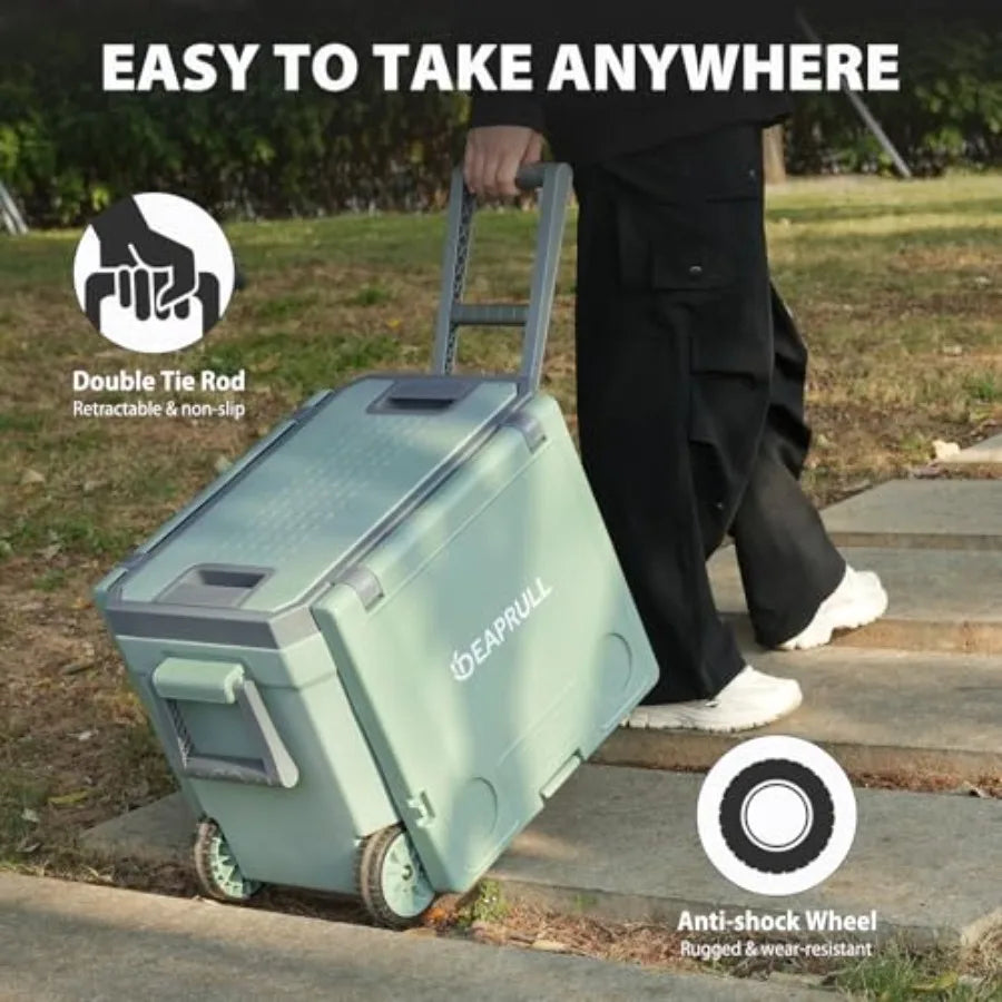 Wheeled Portable Cooler With Leakproof Insulation For Outdoors