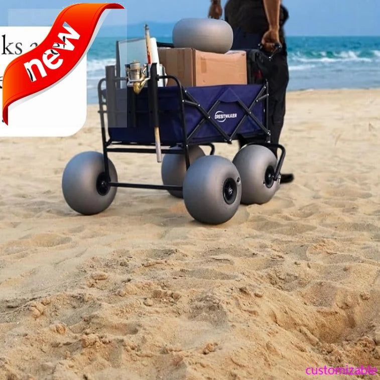 XMSJ Beach Cart Balloon Wheels Collapsible Wagon For Sand