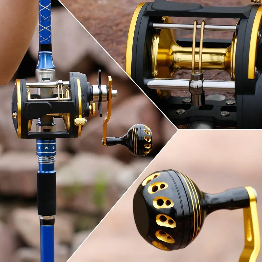 Trolling Saltwater Reel With Level Wind Drag For Ocean Fishing