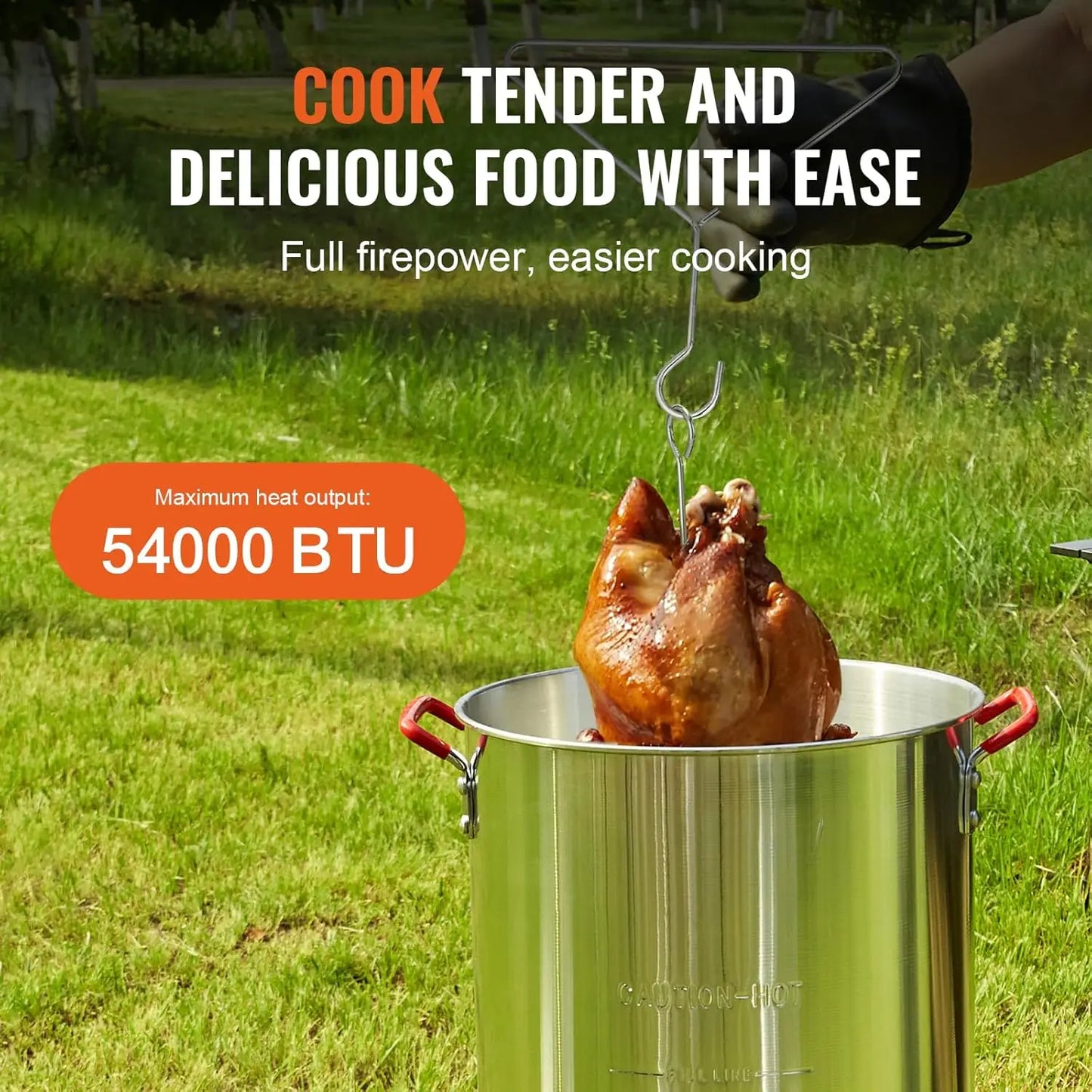 XMSJ Turkey Fryer Boiler Steamer Set With 54000 BTU Burner