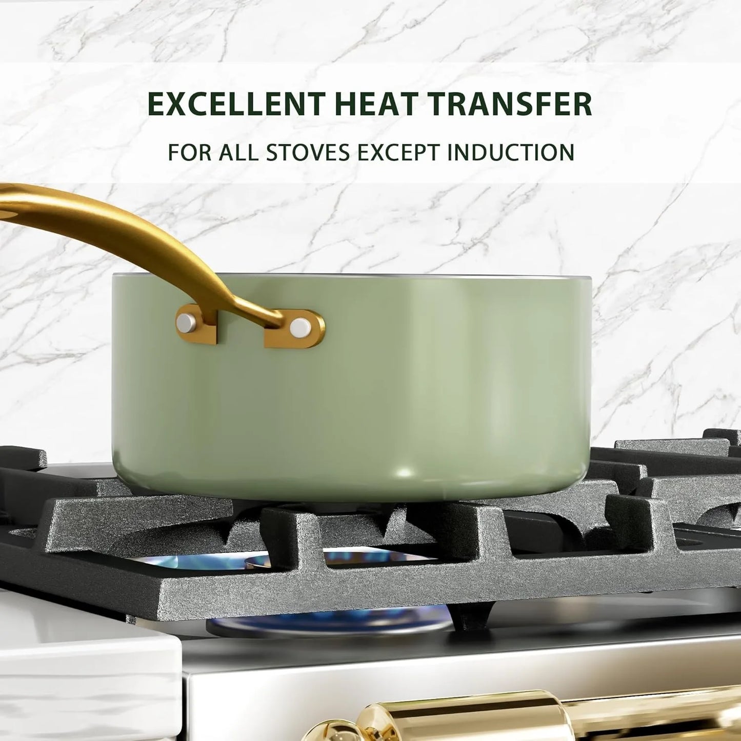 Nonstick Ceramic Cookware Set With Utensils Non Toxic