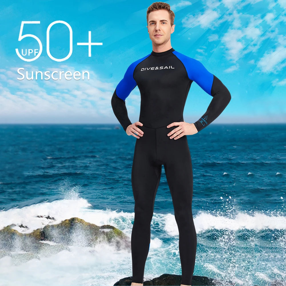 Alloet Men Long Sleeve Wetsuit for Diving Sunscreen Protection Snorkeling Surfing