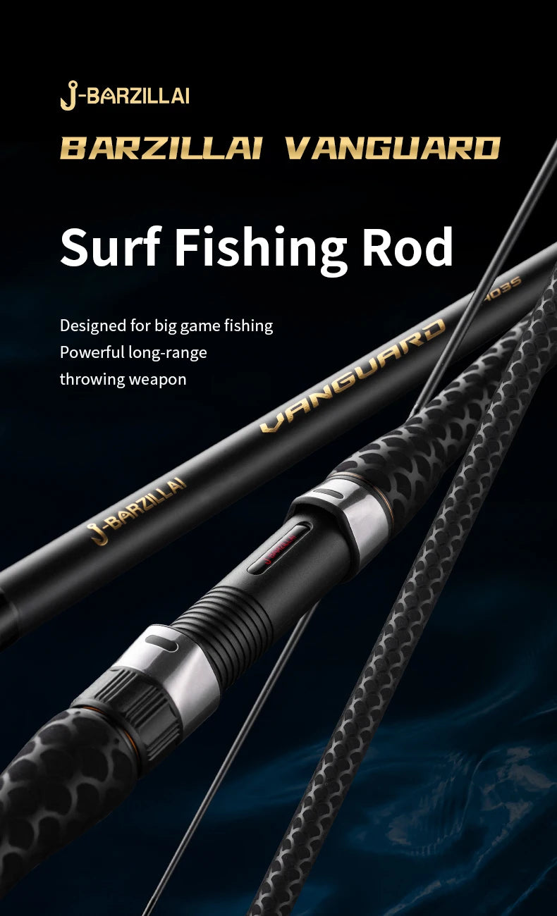 J-BARZILLAI Vanguard Carbon Surfing Spinning Rod Ultra High Sensitivity Graphite