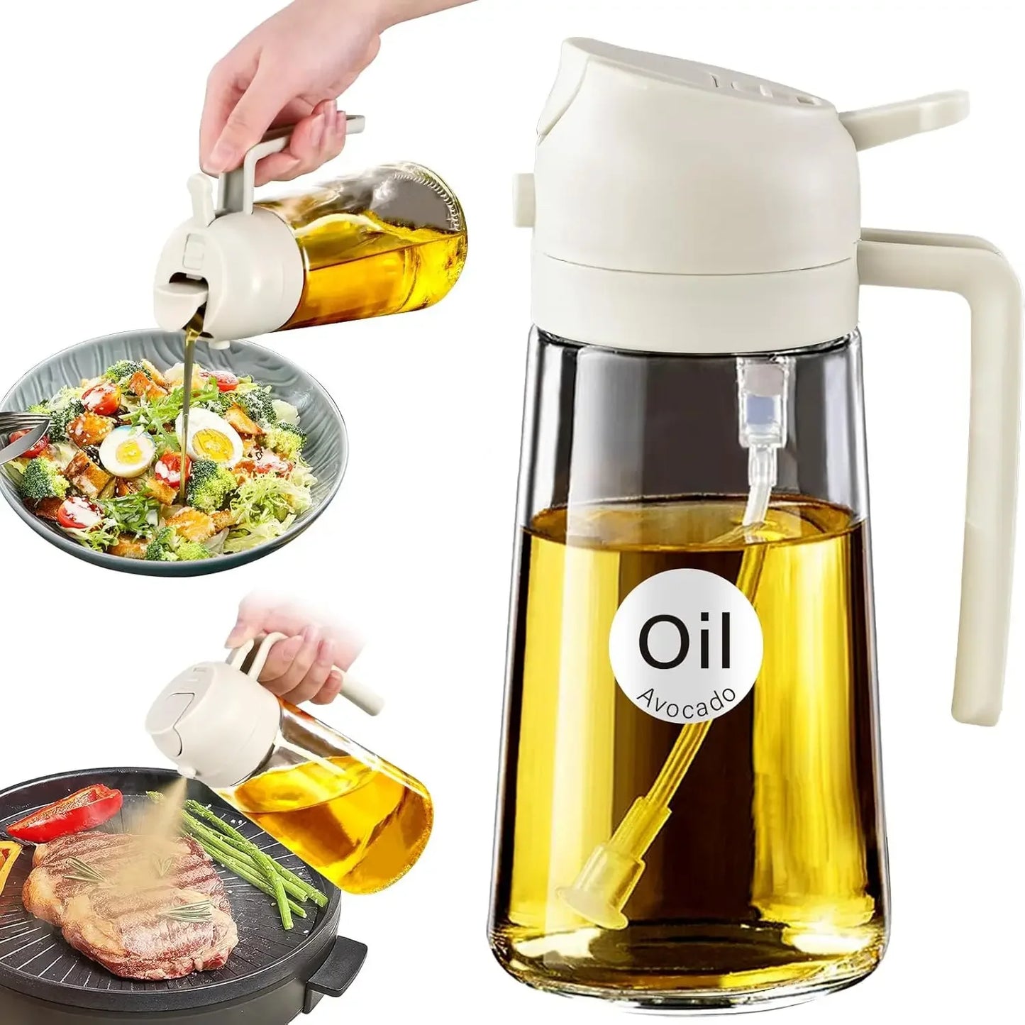 Glass Olive Oil Sprayer Dispenser For Cooking Salad Frying And Barbecue Kitchen Use