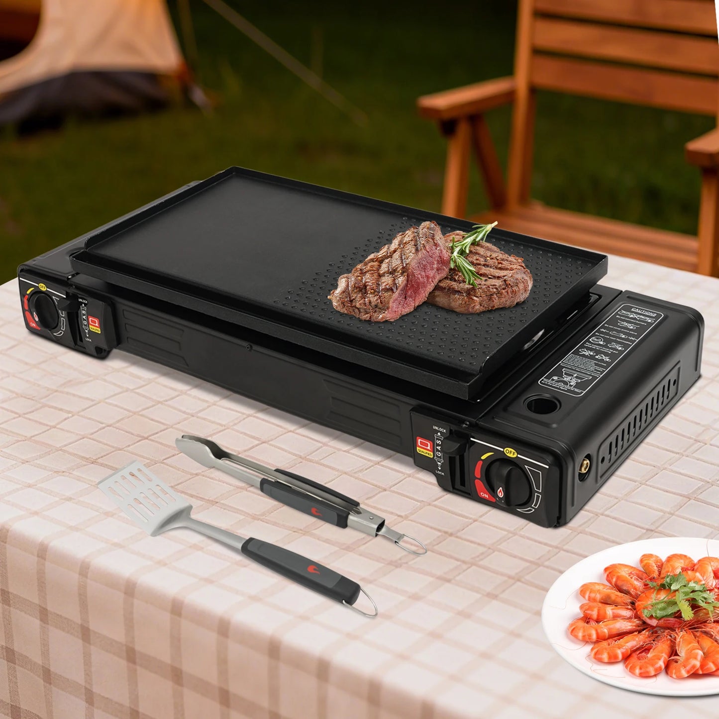 None 2-Burner Portable Camping Stove Kit With Carrying Case