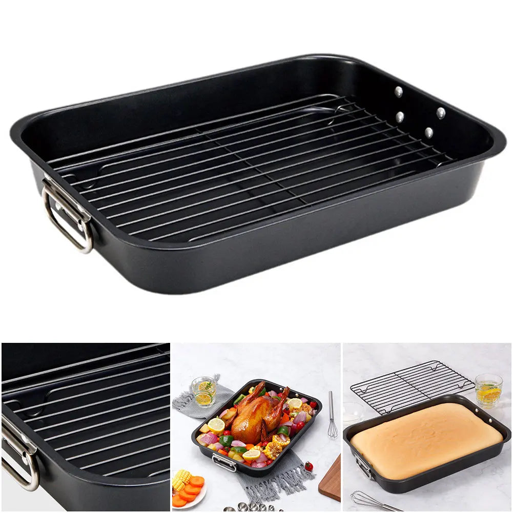 Alloet Nonstick Baking Tray With Rack Carbon Steel Roaster Pan