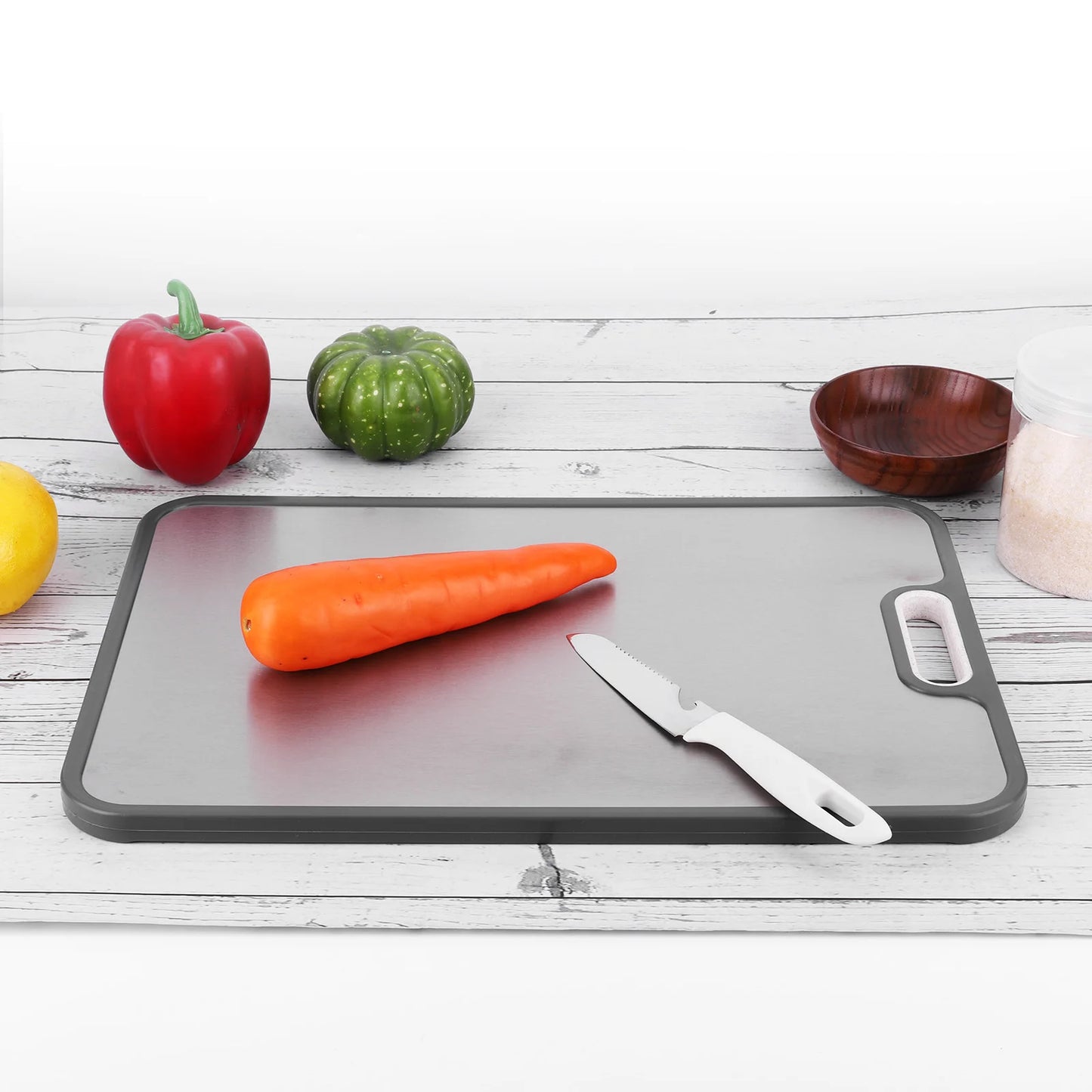 APWIKOGER Double Sided Titanium Cutting Board Food Grade Wheat Straw PP