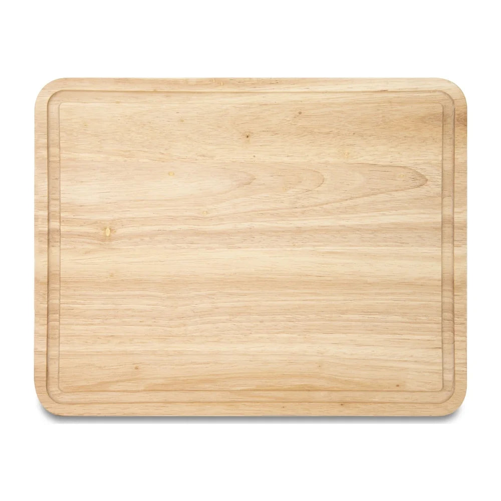 Rubberwood Cutting Board Perimeter Trench Reversible Kitchen