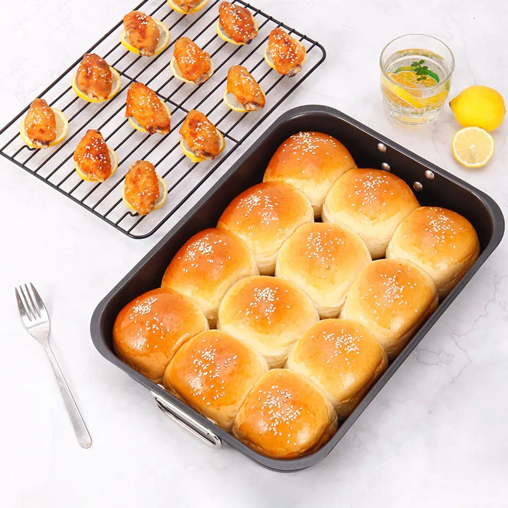 Alloet Nonstick Baking Tray With Rack Carbon Steel Roaster Pan