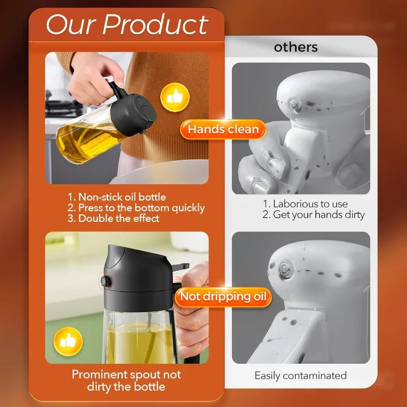 Glass Olive Oil Sprayer Dispenser For Cooking Salad Frying And Barbecue Kitchen Use