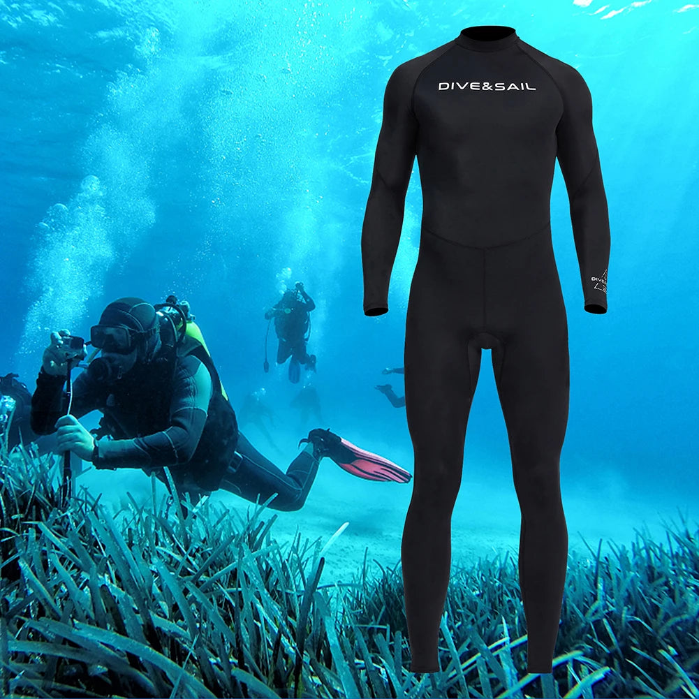 Alloet Men Long Sleeve Wetsuit for Diving Sunscreen Protection Snorkeling Surfing