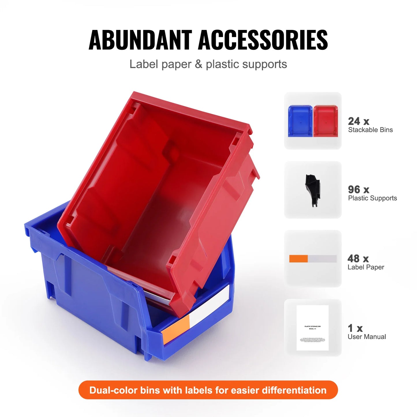 TwentyFour Piece Durable Stackable IndustrialGrade Storage Bins Organizer Garage Workspace