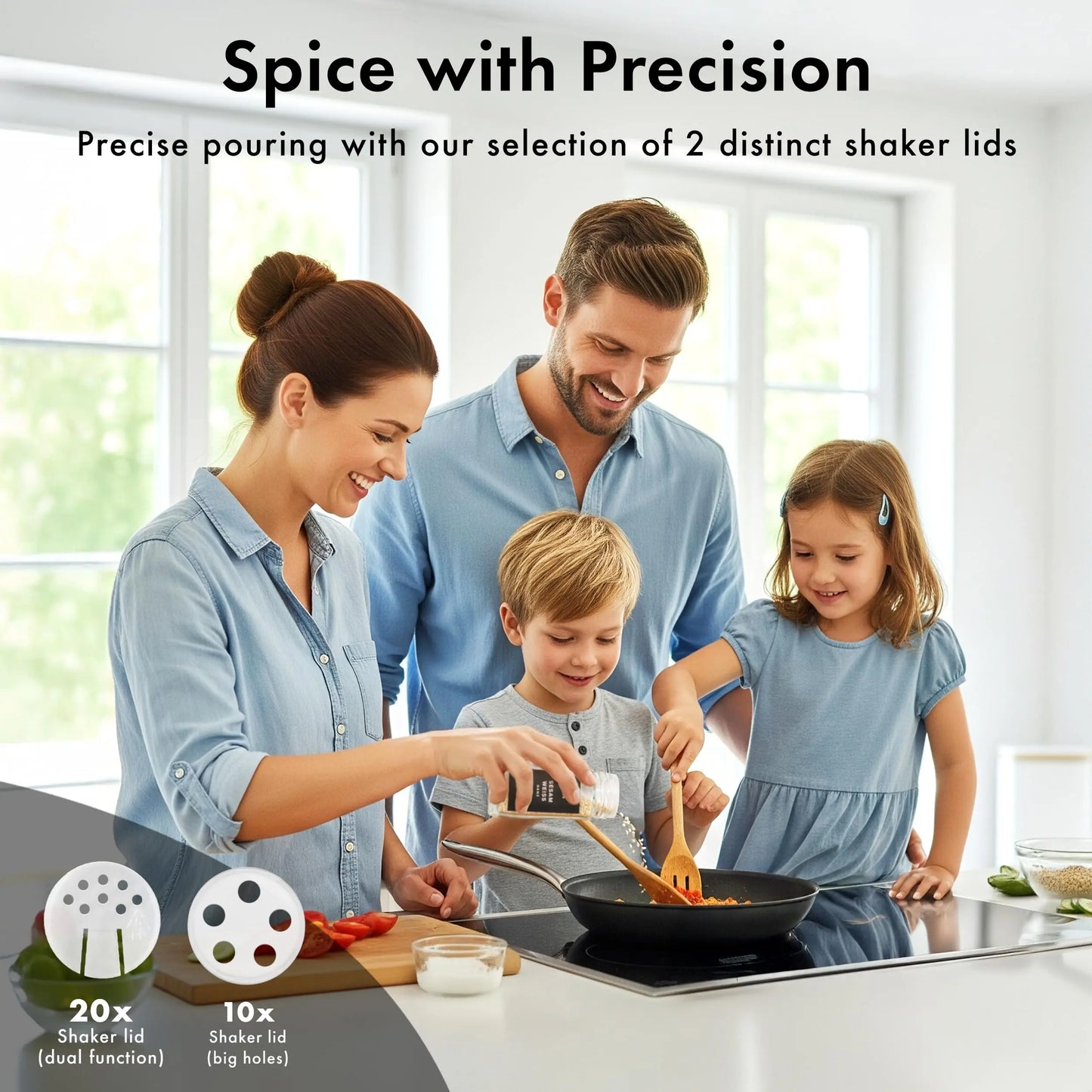 Glass Spice Jars With Stainless Steel Lids Labels And Funnel