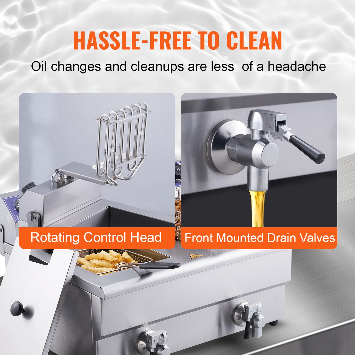 SucceBuy Electric Deep Fryer With Dual Removable Tanks For Commercial Countertop