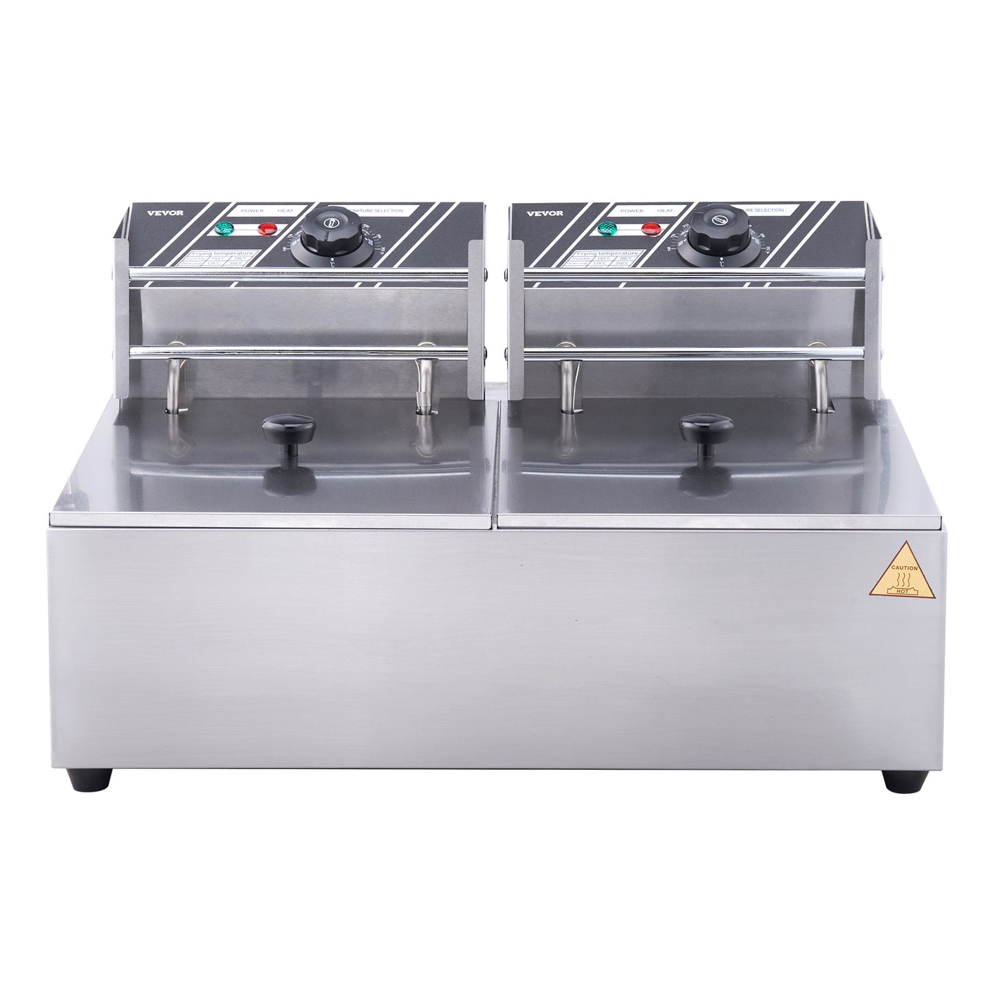 SucceBuy Electric Deep Fryer With Dual Removable Tanks For Commercial Countertop