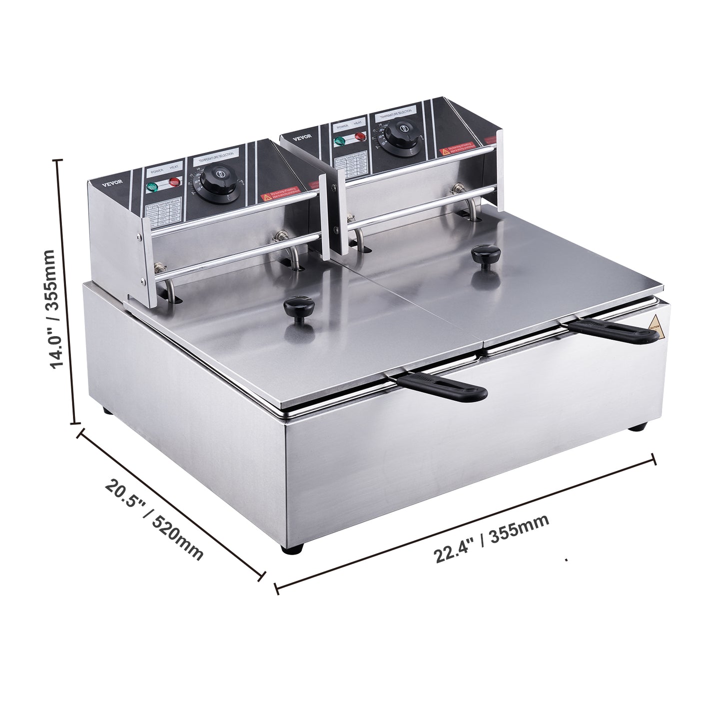 SucceBuy Electric Deep Fryer With Dual Removable Tanks For Commercial Countertop