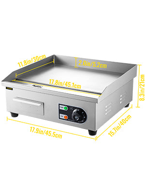 SucceBuy Electric Countertop Griddle Teppanyaki Grill Stainless Steel 1600W 3200W