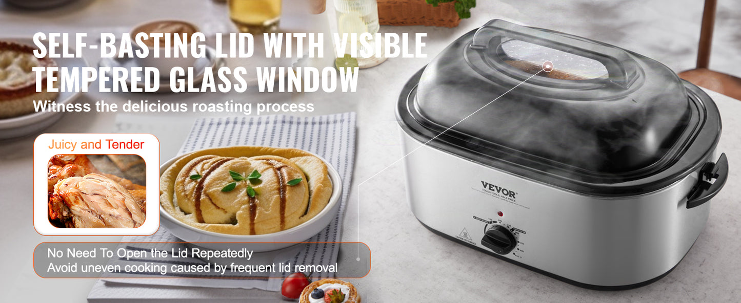 SucceBuy Electric Roaster Oven With Self Basting Lid 1450W